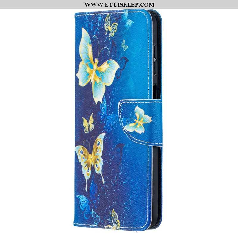 Etui Folio do Samsung Galaxy M12 / A12 Złote Motyle